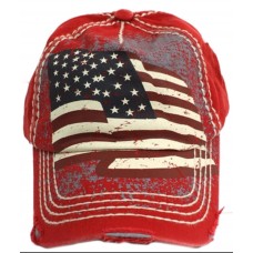 Americans Flag Factory Distressed Baseball Cap Western Red Hat  eb-68465929